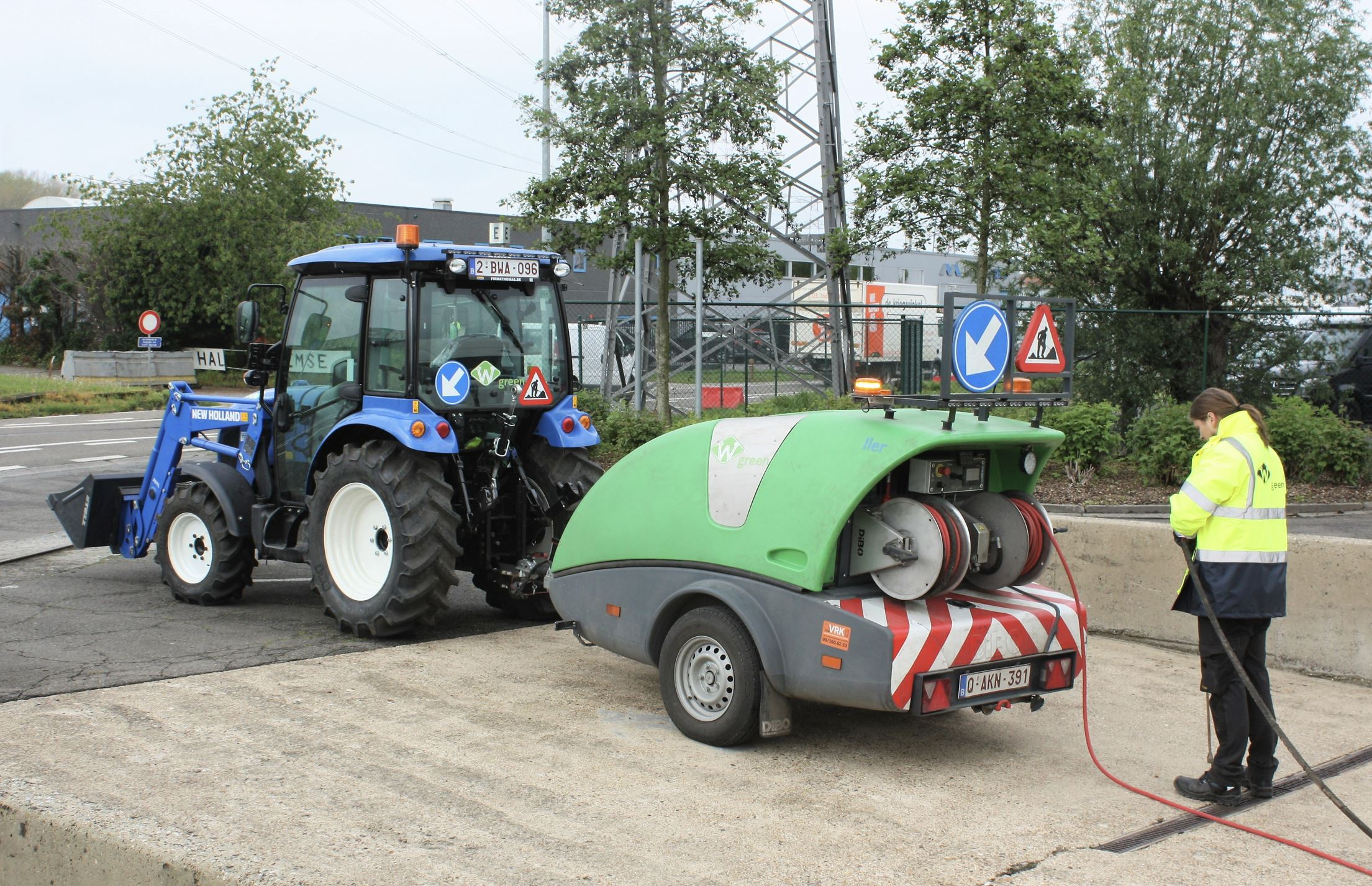 W-green tractor en greenkiller